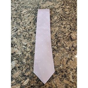 TOMMY HILFIGER Pink White Polka Dot Mens Tie 100% Silk